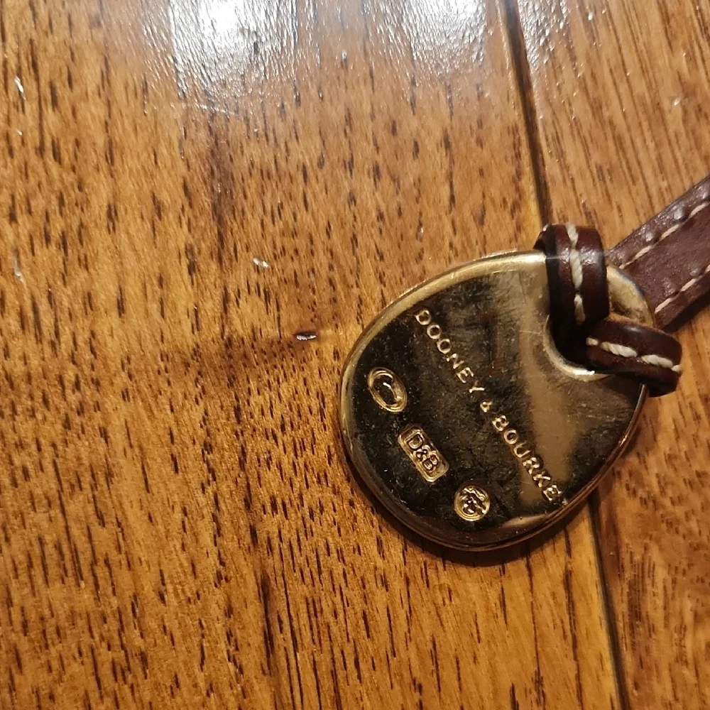 Dooney & Bourke Olive Green Leather Shoulder Bag with Brown Accents